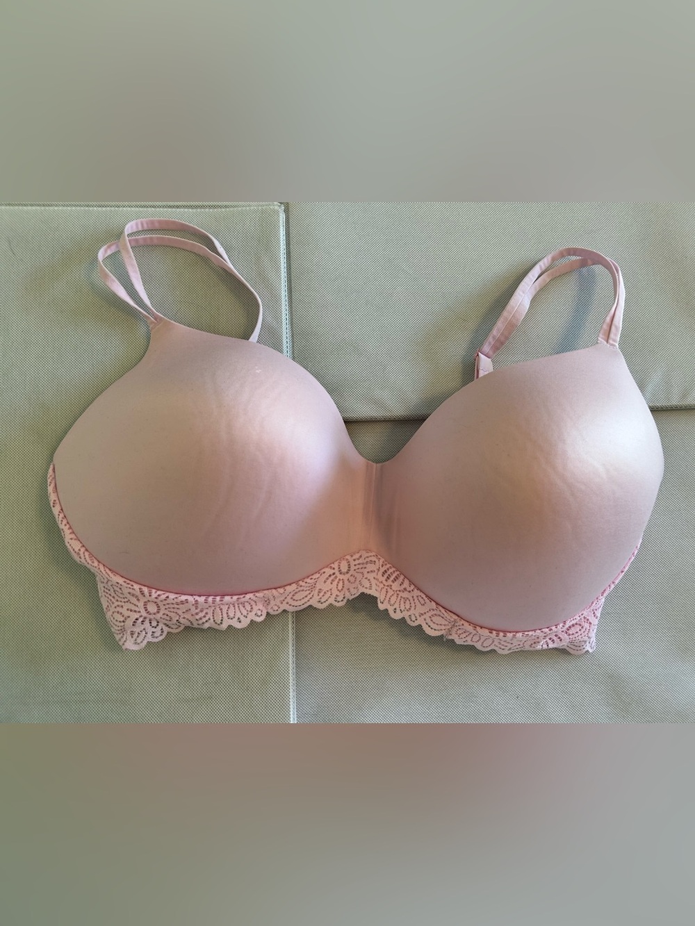 No Boundaries Pink Lace-Trim Molded T-Shirt Bra